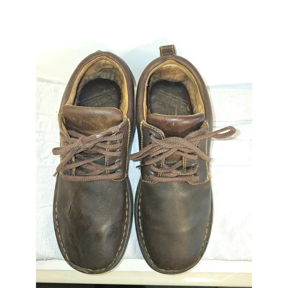 Born Men's Brown Leather VGC tie casual shoes - mens 8M